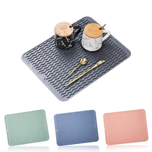 Custoimized Colors Heat Resistant Silicone Drying Mats Classic Square Silicone Stove Top Cover Kitchen Silicone Dish Drying Mat by Kinshing  – Custom Silicone Mats with Flexible, Food-Grade Design