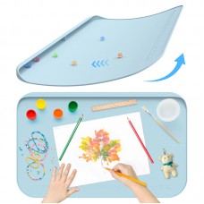 Custom Bpa Free Large Kids Craft Painting Station Silicone Art Mat With Raised Edges