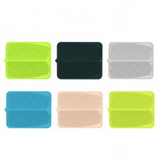 Customized BPA Free Heat Resistant Non Slip Silicone Dish Drying Mat With Hanging Hole