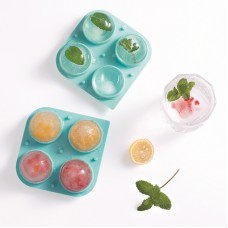 Create BPA Free Reusable  Personalized 4 Big Sphere Whiskey Silicone Large Ice Cube Ball Trays With Lids