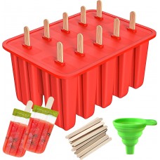 Custom 10 Cavities Silicone  Ice Cream Popsicle Mold with Durable Design 