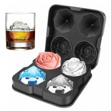Custom BPA-Free 2 Rose 2 Diamond Silicone Ice Ball Mold