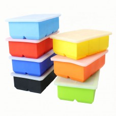 Customized Food Grade Reusable Whiskey Silicone Ice Cube Tray with Lid