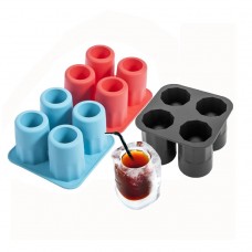 Factory Custom Logo BPA-Free Kids Convenient 4 Cups Shooters Silicone Ice Cream Mold