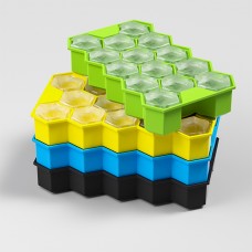 Factory Make Eco-Friendly Honeycomb Shape 14-Hole Silicone Ice Cube Tray with Lid 