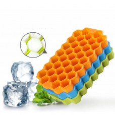 Factory Manufacture 7-Cavity Honeycomb Stackable Silicone Ice Cube Tray with Lid