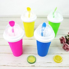 Manufacturer Offer Frozen Magic Silicone Slushy Mold Cup with Lid and Straw