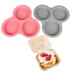 Bulk Wholesale Food Grade 3 Holes Round Silicone Cake Mold