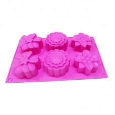 Custom Homemade Food Grade 6 Even Flower-Shaped Silicone Cake Mold