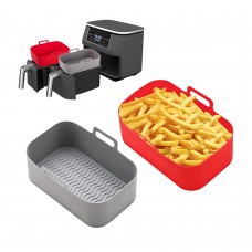 Factory Make Non-Toxic Dual Silicone Rectangle Air Fryer Basket