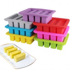 Factory Manufacture Food Storage Non-Stick 4-Cavity Silicone Butter Tray with Lid