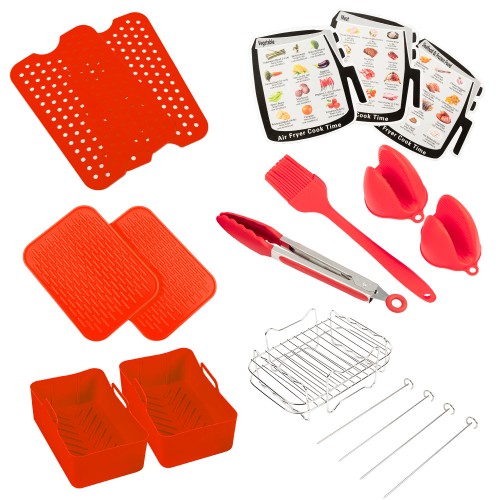 Factory Supply Kitchen Decoration Cookbook Tile Red Silicone Air Fryer Liner by Kinshing – Professional Bakeware Manufacturer in China