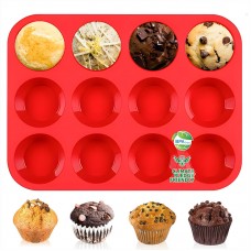 OEM Production BPA-Free Non-Stick 12-Cup Silicone Muffin Baking Pan