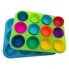 OEM Services 100% Food Grade 12-Cup Muffin Silicone Baking Mold