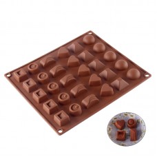 OEM Services Multi-Shape, Odorless Reusable 30-Grid Silicone Candy Chocolate Molds