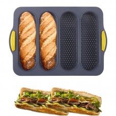 OEM Supply BPA-Free French Silicone Bread Baking Pan with 4 Holes