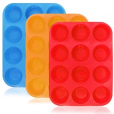 OEM Supply Food Grade Non-Stick 12-Cup Silicone Muffin Pan