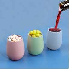 Create Personalized Anti-Fall Egg Shape Outdoor Foldable Travel Silicone Wine Tumbler Cup
