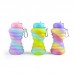 Create Personalized BPA Free Reusable Collapsible Donut Shape Silicone Water Bottle by Kinshing – Safe & Durable Design