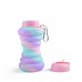 Create Personalized BPA Free Reusable Collapsible Donut Shape Silicone Water Bottle by Kinshing – Safe & Durable Design