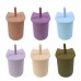 Create Personalized Reusable Kids Baby Training Tumbler BPA Free Silicone Travel Cup with Cat Straw by Kinshing – Safe & Durable Design