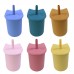 Create Personalized Reusable Kids Baby Training Tumbler BPA Free Silicone Travel Cup with Cat Straw by Kinshing – Safe & Durable Design