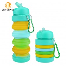 Customized Logo Outdoor Travel Foldable Collapsible Silicone Water Bottle