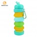 Customized Logo Outdoor Travel Foldable Collapsible Silicone Water Bottle by Kinshing – Safe & Durable Design