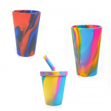 Customized Logo Outdoors Travel Unbreakable Wine Beer Silicone Drinking Cups
