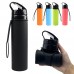 Factory Supply BPA Free 600ml Travel Silicone Collapsible Water Bottle by Kinshing – Safe & Durable Design