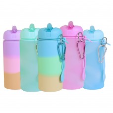 Factory Wholesale Reusable BPA Free Outdoor Foldable Silicone Travel Water Bottle