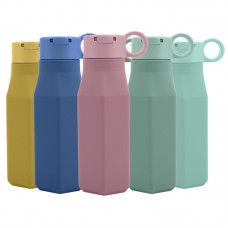 OEM BPA Free Kids Children School Students Silicone Water Bottle with Straw