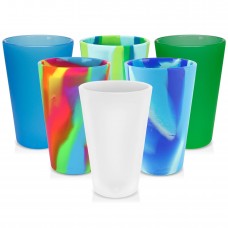 OEM BPA Free Parties Sports Outdoors Reusable 16oz Silicone Pint Glass Cups