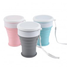OEM Custom Collapsible Silicone Travel Foldable Cup With Lid
