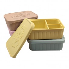 Bulk Wholesale Square Silicone Folding Food Storage Box with Lid