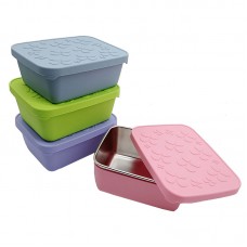 Custom High-Quality Food Grade Kids Square Silicone Foldable Lunch Box