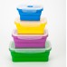 Customized BPA Free Collapsible 4 Pcs Reusable Silicone Folding Lunch Box by Kinshing–Reusable and Leakproof