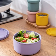 Customized Classic Fruit Salad Dinnerware Silicone Fresh Keeping Box with Lid