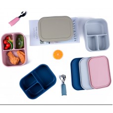 Customized Eco-Friendly 4 in 1 Reusable Collapsible Kids Silicone Lunch Meal Storage Container