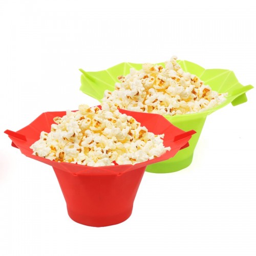 Factory Made High-Quality Heat Resistant Microwave Silicone DIY Popcorn Bowl by Kinshing–Reusable and Leakproof