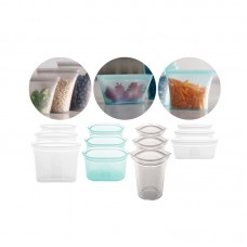 Factory Offer Fruit Vegetable Snacks 8pcs Reusable Silicone Food Bag Set