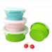 Factory Supply 4 Pcs Collapsible Microwaveable Silicone Food Container by Kinshing–Reusable and Leakproof