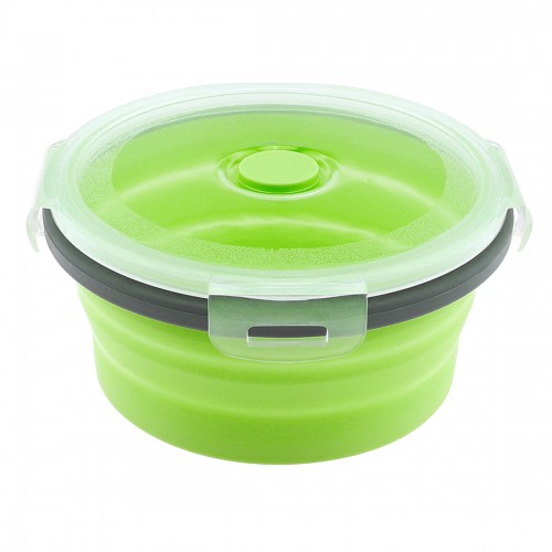Factory Supply Eco Friendly 350ml 500ml 800ml 1200ml Two Colors Folding Silicone Lunch Box by Kinshing–Reusable and Leakproof