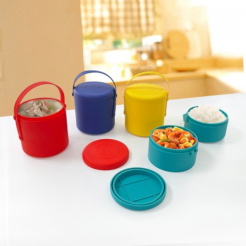 Factory Supply High Borosilicate Glass Food Container with Colorful Silicone Sleeve Lid by Kinshing–Reusable and Leakproof