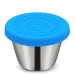Factory Supply Mini Round 2oz 3oz Stainless Steel Sauce Container with Silicone Lid by Kinshing–Reusable and Leakproof