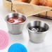 Factory Supply Mini Round 2oz 3oz Stainless Steel Sauce Container with Silicone Lid by Kinshing–Reusable and Leakproof