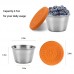 Factory Supply Mini Round 2oz 3oz Stainless Steel Sauce Container with Silicone Lid by Kinshing–Reusable and Leakproof