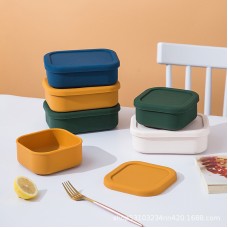 Manufacturer Make Square Silicone Lunch Box with Lid For Adults