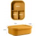 OEM 3-Compartment Rectangle Adults Silicone Lunch Box with Lid by Kinshing–Reusable and Leakproof