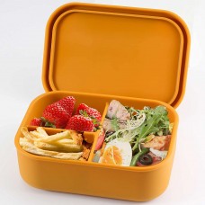 OEM 3-Compartment Rectangle Adults Silicone Lunch Box with Lid
